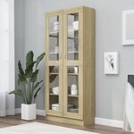 vidaXL Armoire vitrine Chêne sonoma 82 5x30 5x185 5 cm Bois ingénierie