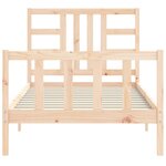 vidaXL Cadre de lit avec tête de lit 90x190 cm bois massif