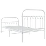 vidaXL Cadre de lit métal sans matelas avec pied de lit blanc 90x190cm