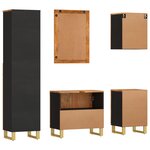 vidaXL Ensemble d'armoires de bain 5 Pièces marron noir bois de manguier