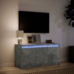 vidaXL Meuble TV avec LED gris béton 100x34x50 cm bois d'ingénierie