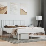 vidaXL Cadre de lit métal avec tête de lit blanc 120x190 cm
