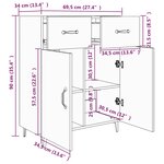 vidaXL Buffet noir 69 5x34x90 cm bois d'ingénierie