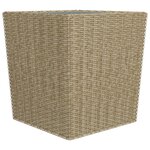 vidaXL Ensemble de bistro 3 Pièces Résine tressée et verre trempé Beige
