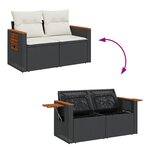 vidaXL Ensemble de canapé de jardin 13 pièces avec coussins noirs en poly rattan