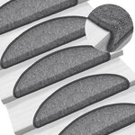 vidaXL Tapis d'escalier 10 Pièces 56x17x3 cm Gris foncé