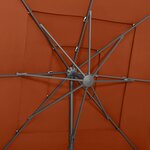 vidaXL Parasol de jardin à 4 niveaux avec mât en aluminium terre cuite