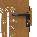 vidaXL Portail de jardin 85x100 cm acier corten design de bambou