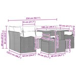 Ensemble de Canapé de Jardin vidaXL 7 Pièces avec Coussins Gris Clair en Rattan Poly