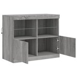 vidaXL Buffet avec lumières LED sonoma gris 81x37x67 cm