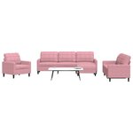 vidaXL Ensemble de canapés 4 Pièces avec coussins Rose Velours