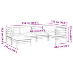 vidaXL Salon de jardin 6 Pièces avec coussins cire marron bois pin massif