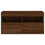 vidaXL Meuble TV mural avec lumières LED chêne marron 80x30x40 cm