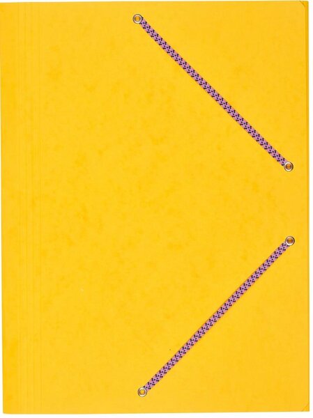 Chemise Carte Lustée 24 x 32 cm à rabats avec élastique Jaune COUTAL