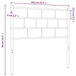 vidaXL Tête de lit métal noir 100 cm