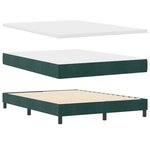 Lit à ressorts avec matelas vidaXL Vert foncé 140x190 cm Velours