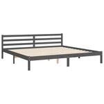 vidaXL Cadre de lit avec tête de lit gris 200x200 cm bois massif