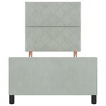 Lit vidaXL Gris clair 90x200 cm Velours