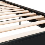 vidaXL Cadre de lit noir 90x200 cm bois d'ingénierie et métal
