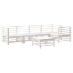 vidaXL Salon de jardin 6 Pièces Blanc Bois de pin massif