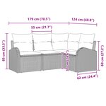 vidaXL Ensemble de canapés de jardin de 4 pièces avec coussins beige poly rattan
