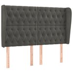 vidaXL Tête de lit avec oreilles Gris foncé 147x23x118/128 cm Velours