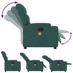 vidaXL Fauteuil de massage inclinable Vert foncé Tissu