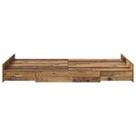 vidaXL Cadre de Lit de Rangement Bois Ancien 120x190 cm Bois d'Ingénierie