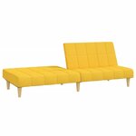 vidaXL Canapé-lit à 2 places jaune tissu