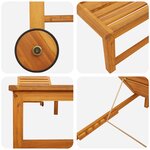 vidaXL Chaise longue en bois d'acacia massif