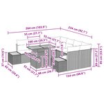 vidaXL Ensemble de salle à manger de jardin 9 pièces avec coussins en beige  poly rotin et acacia
