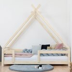 Lit cabane enfant TAHUKA 80 x 160 gris clair
