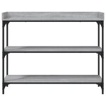 vidaXL Table console avec étagères sonoma gris 100x30x80 cm