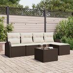 Ensemble de canapé de jardin vidaXL 5 pièces avec coussins gris en poly rotin