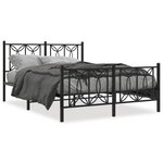 vidaXL Cadre de lit métal sans matelas avec pied de lit noir 140x200cm