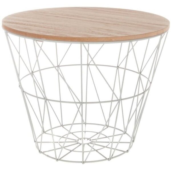 Table café Kumi métal - D, 38 x H, 30,5 cm - Gris