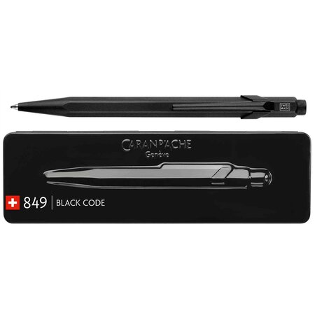 Stylo à bille 849 black code pointe moyenne noir caran d'ache