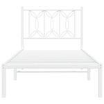 vidaXL Cadre de lit métal avec tête de lit blanc 80x200 cm