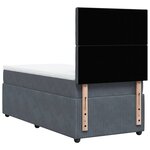 vidaXL Sommier à lattes de lit avec matelas Gris foncé 100x200 cm