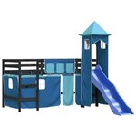 vidaXL Lit mezzanine enfants avec tour sans matelas bleu 90x190 cm