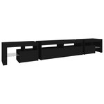 vidaXL Meuble TV avec lumières LED Noir 260x36 5x40 cm