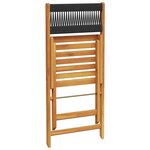 vidaXL Chaises de jardin pliantes lot de 4 noir bois d'acacia massif