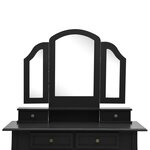 vidaXL Ensemble de coiffeuse et tabouret Noir 100x40x146 cm Paulownia