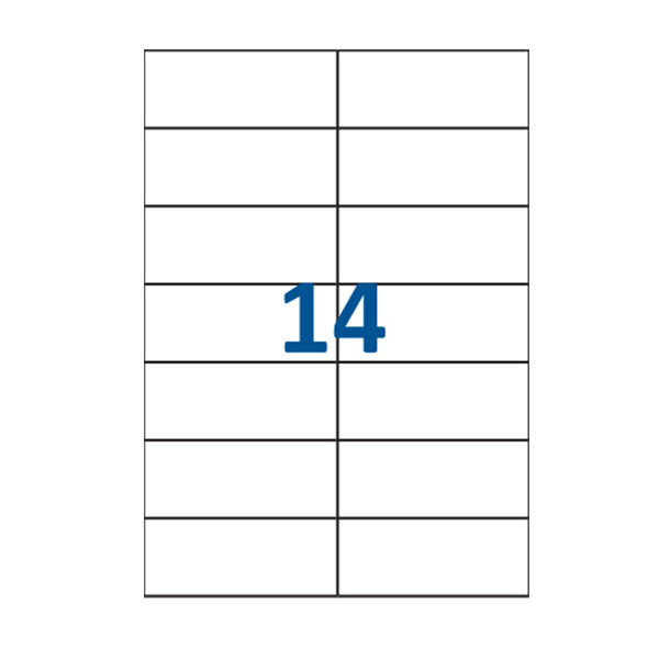 Lot de 200 Planches étiquettes autocollantes sur feuille A4 : 105 x 42 3 mm (14 étiquettes par feuille)