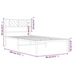 vidaXL Cadre de lit métal sans matelas avec tête de lit noir 75x190 cm