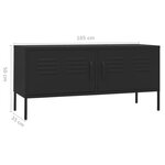 vidaXL Meuble TV Noir 105x35x50 cm Acier