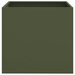 vidaXL Jardinières 2 Pièces vert olive 42x40x39 cm acier laminé à froid