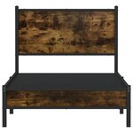 vidaXL Cadre de lit en métal sans matelas chêne fumé 90x190 cm