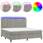 vidaXL Sommier à lattes de lit matelas et LED Gris clair 200x200 cm