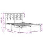 vidaXL Cadre de lit métal sans matelas et tête de lit blanc 120x190 cm